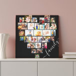 Family Heart Shaped Photo Collage Small Square Canvas Print<br><div class="desc">Create your own heart shaped Photo Collage with 29 of your favorite family pics and selfies. The photo template is set up for you to add your pictures working in rows from left to right. The collage comprises a variety of landscape, portrait and square shapes to give you plenty of...</div>