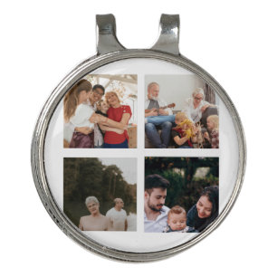 Family Heritage Multi Photo Collage Personalized Golf Hat Clip