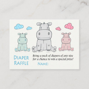 Family hippo Diaper Raffle Tickets