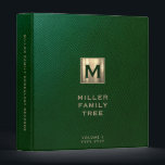 Family History Binder Gold Monogram Green Leather<br><div class="desc">Monogrammed Family History Binder - A luxury monogrammed leather print book to store genealogy documents photos and more. Change the volume and date as needed. A stylish genealogy organizer for your family records or a memorable gift for weddings,  birthdays,  showers and more.</div>