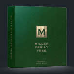 Family History Binder Gold Monogram Green Leather<br><div class="desc">Monogrammed Family History Binder - A luxury monogrammed leather print book to store genealogy documents photos and more. Change the volume and date as needed. A stylish genealogy organizer for your family records or a memorable gift for weddings,  birthdays,  showers and more.</div>