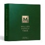 Family History Binder Gold Monogram Green Leather
