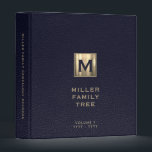 Family History Binder Leather Print Gold Monogram<br><div class="desc">Preserve your family's rich history with this exquisite family history binder. Designed to safeguard and organize your ancestral stories, documents, and photographs, this binder features a luxurious leather print background in a deep blue hue. The front cover showcases a sophisticated gold monogram, adding a personalized touch to your family's legacy....</div>