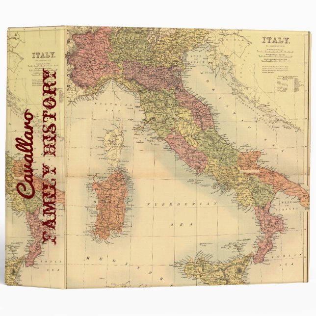 Family History Binder -- Old Italy Map (Front/Spine)