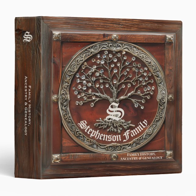 Family History Genealogy Ancestry Antique Tree 3 Ring Binder (Front/Spine)