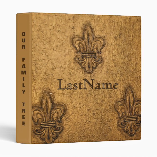 Family History Genealogy Custom | Fleur de Lis Binder (Front/Spine)