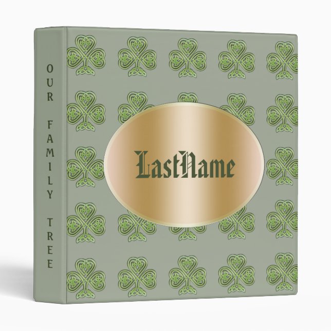 Family History Genealogy Custom Irish Celtic Binder (Front/Spine)