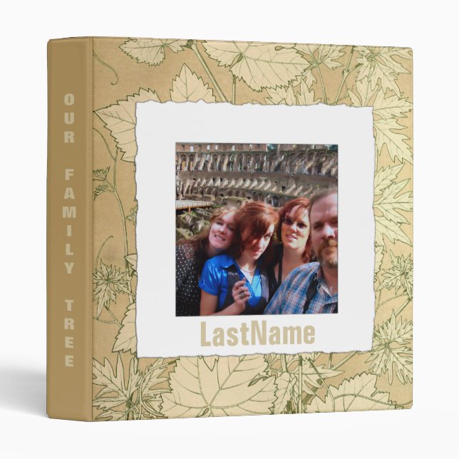 Family History Genealogy Custom Photo Tree Leaves Binder (Front/Spine)