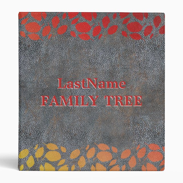 Family History Genealogy | Family Tree Rustic Look 3 Ring Binder (Front)