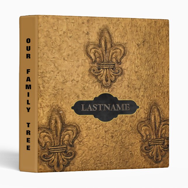 Family History Genealogy | Fleur de Lis 3 Ring Binder (Front/Spine)