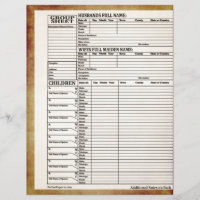 Family History Group Sheet