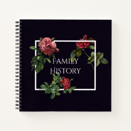 Family History Vintage Roses Notebook