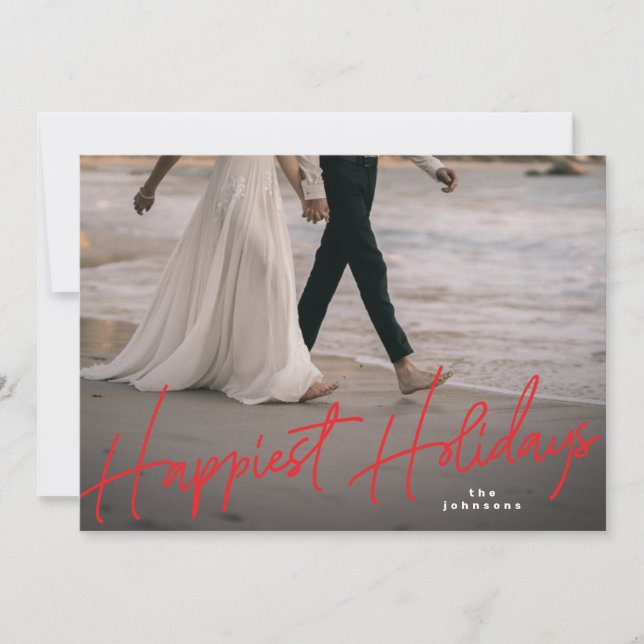 Family Holiday Card Happiest Red Holiday Photo (Front)