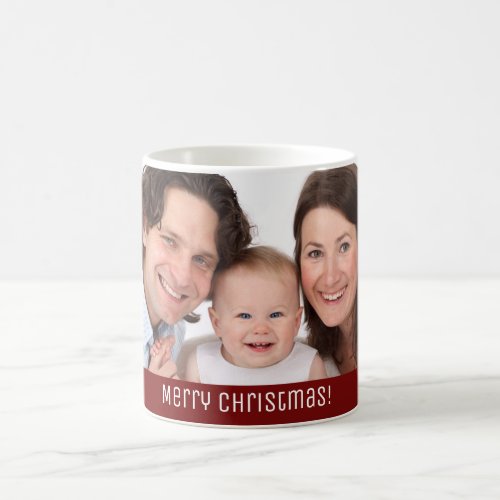 Family Holiday Christmas 1 Photo Add Name Coffee Mug