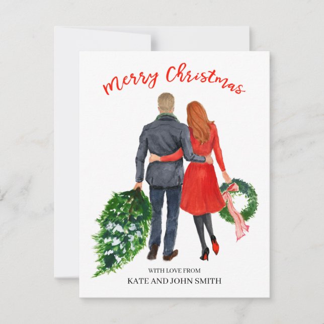 Family Holiday Christmas card (hair blonde, red) (Front)