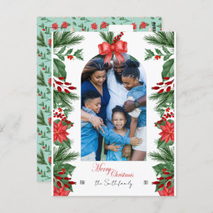 Family Holiday Christmas Photo Editable Postcard