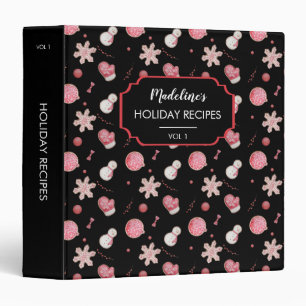 Family Holiday Recipes Christmas Cookies Black 3 Ring Binder