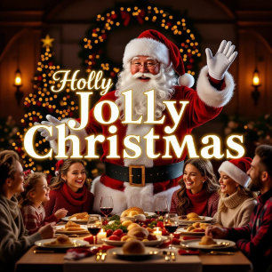  Family Holly Jolly Christmas Ornament Card