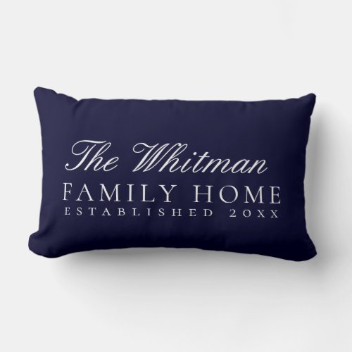 Family Home Blue Lumbar Pillow