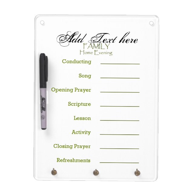 Family Home evening  board (Front)