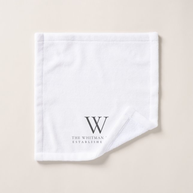 Family Home Monogram Modern White Charcoal Wash Cloth (Wash Cloth)