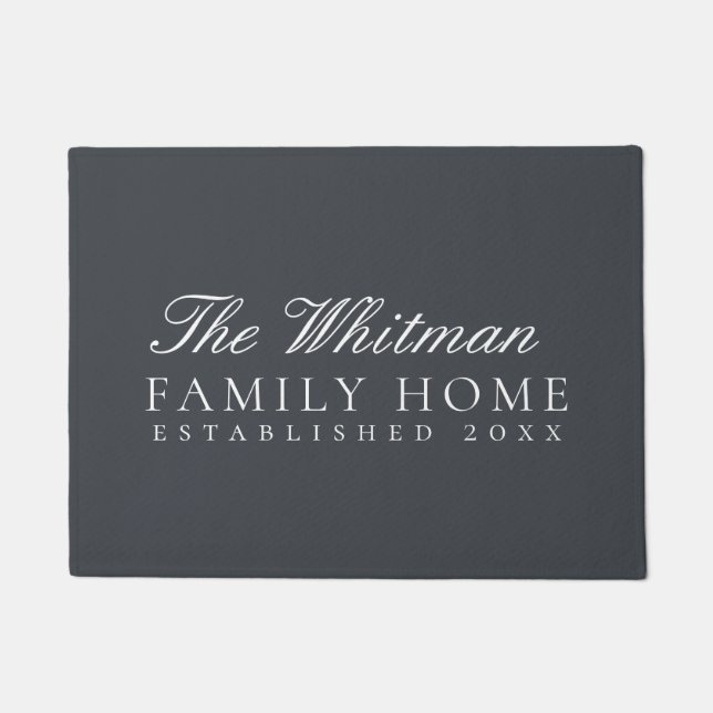 Family Home Slate Gray Doormat (Front)
