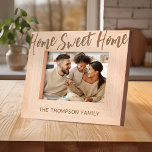 Family Home Sweet Home Engraved Frames<br><div class="desc">Celebrate the essence of family with our personalized etched photo frame, embellished with the warm saying 'home sweet home'. This timeless piece not only enhances your favorite snapshots, but it also adds a personal touch with your family name engraved at the bottom. It’s a beautiful keepsake that ties the room...</div>