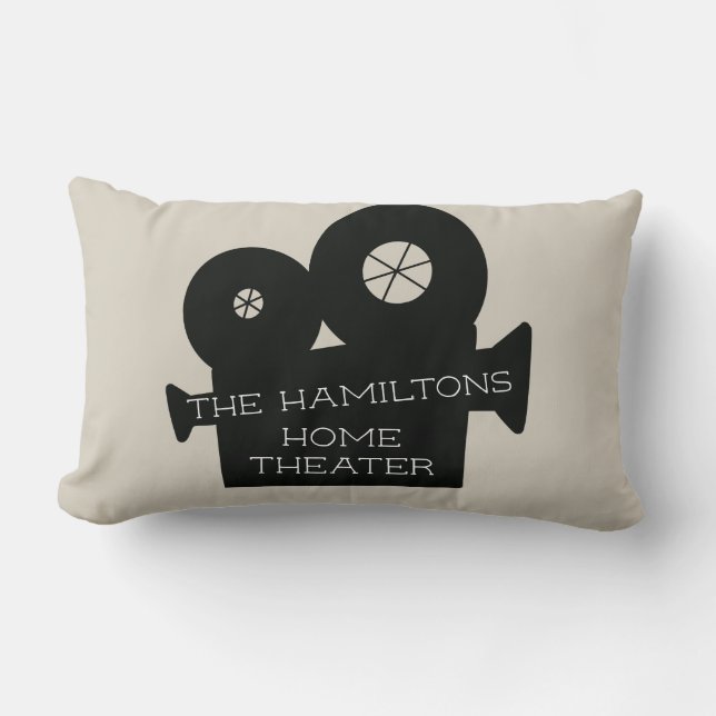 Family Home Theater Movie Custom  Lumbar Pillow (Front)