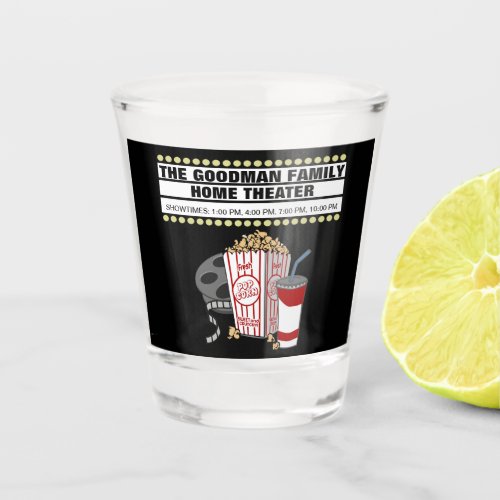 Family Home Theater Personalized Shot Glass