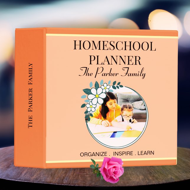 Family Homeschool Lesson Plan Photo Coral Binder (Creator Uploaded)
