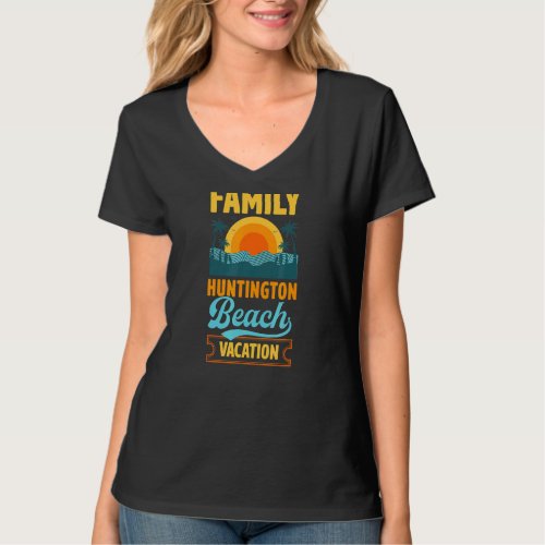 Family Huntington Beach Vacation Retro Matching Su T_Shirt