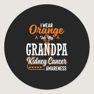 Family I Wear Orange For My Grandpa Kidney Cancer Classic Round Sticker