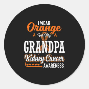 Family I Wear Orange For My Grandpa Kidney Cancer Classic Round Sticker