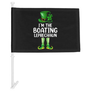 Family I'm The Boating Leprechaun St Patrick's Day Car Flag