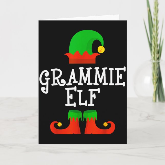 Family I'm The Grammie Elf Christmas Matching Paja Card (Front)