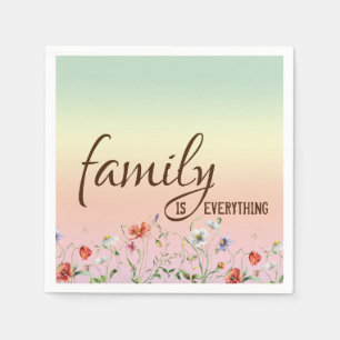 Family Inspirational Quote with Wildflowers Napkins