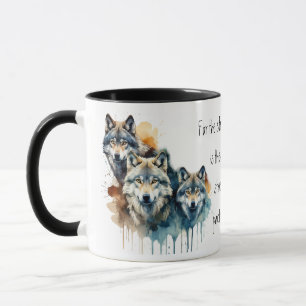 Family Inspirational Wolf Quote Strength Pack Mug