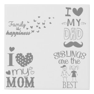 Family Inspired Text Quotes Design Faux Canvas Print