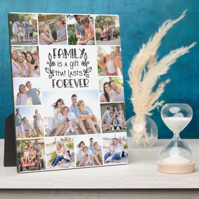 Family is a Gift 15 Photo Collage  Plaque (Side)