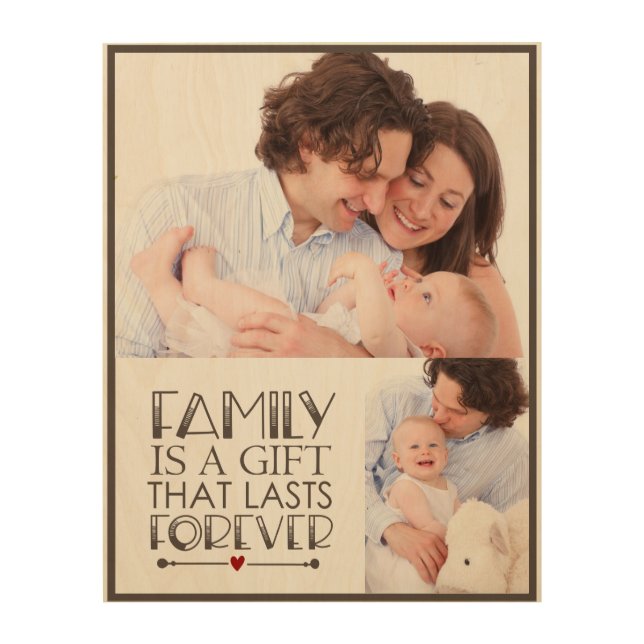 Family is a Gift 2 Custom Photo Wood Wall Art (Front)