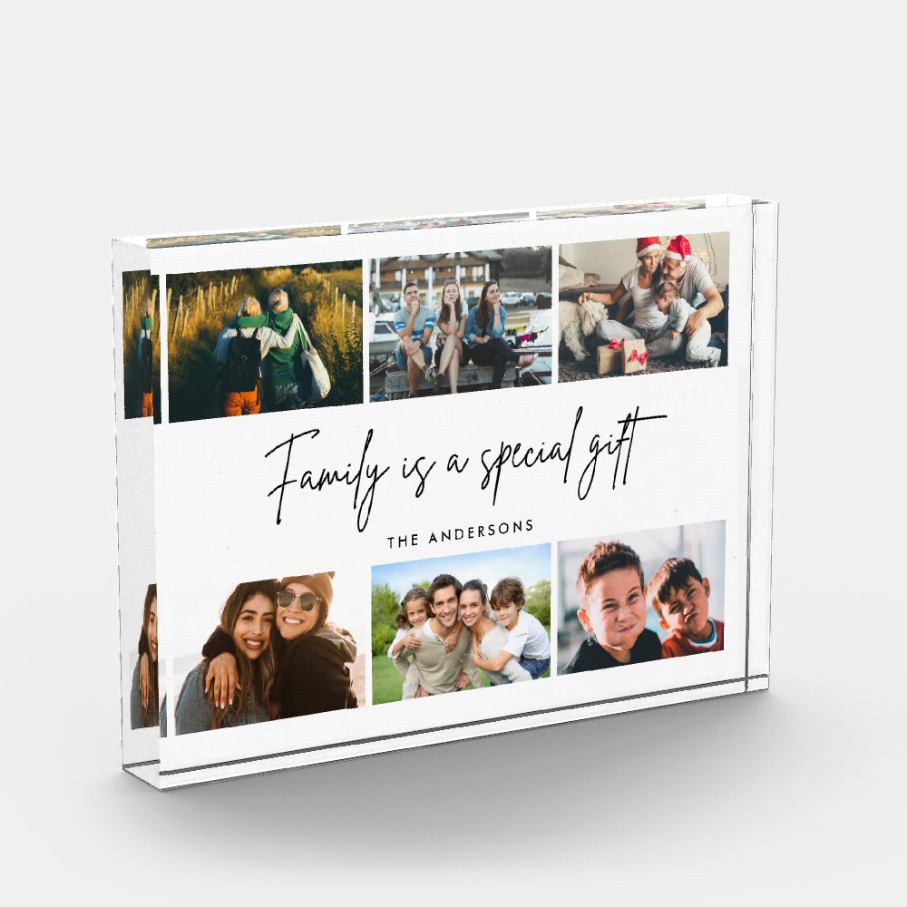 Discover Custom Family is a Special Gift Block Photo