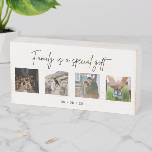 Family is a Special Gift Wedding Quote Photo Wooden Box Sign
