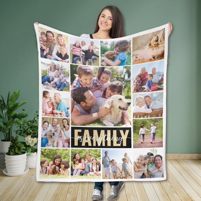 Family is Everything 15 Photo Fleece Blanket (Creator Uploaded)