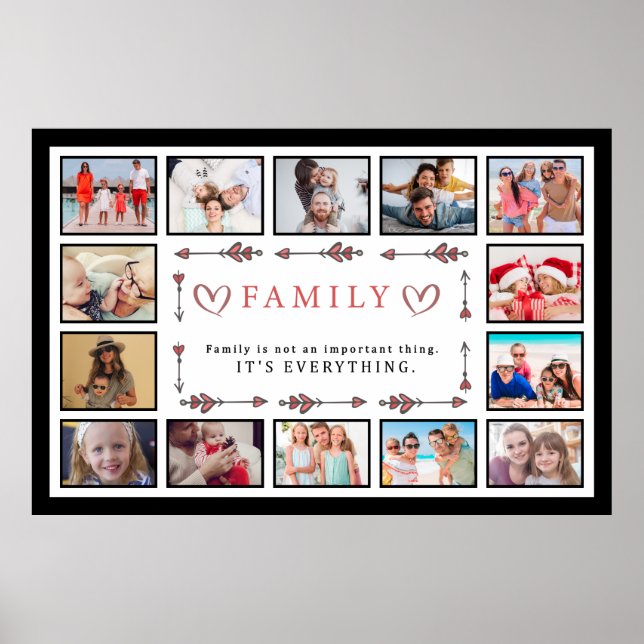 Family is Everything Custom Collage  Template Acry Poster (Front)