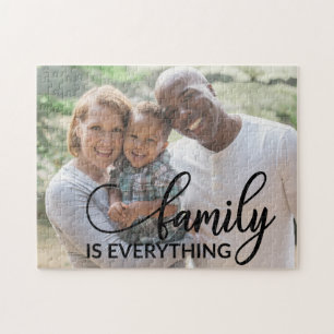 Family Is Everything   Custom Family Photo Jigsaw Puzzle