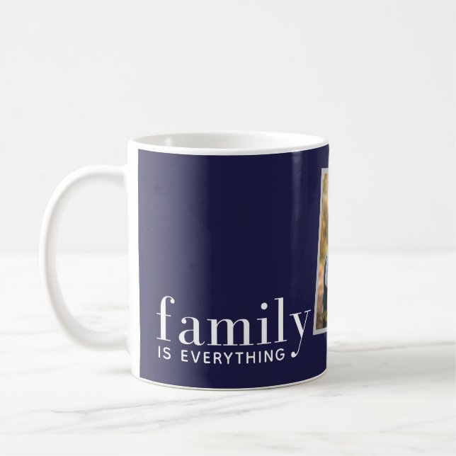 family is everything modern elegant photo gift  coffee mug (Left)