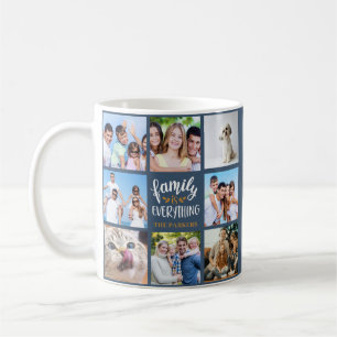 "Family is Everything" Personalized Photo Collage Coffee Mug