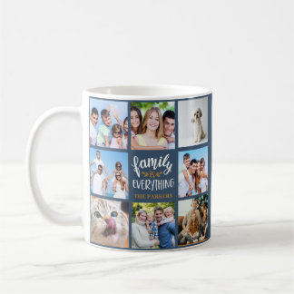 "Family is Everything" Personalized Photo Collage Coffee Mug