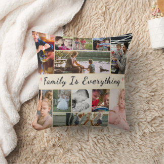 Family Is Everything – Personalized Photo Throw Pillow