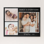 Family Is Everything Quote 3 Photo Collage Jigsaw Puzzle<br><div class="desc">A family photo collage jigsaw puzzle to personalize with 3 of your favorite pictures.</div>